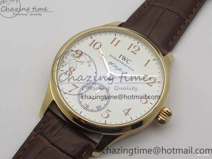 MIROTIME 0818 Effortless Portuguese Fa Jones IW544201 RG GSF 1:1 Best Edition White Dial On Leather Strap 7228
